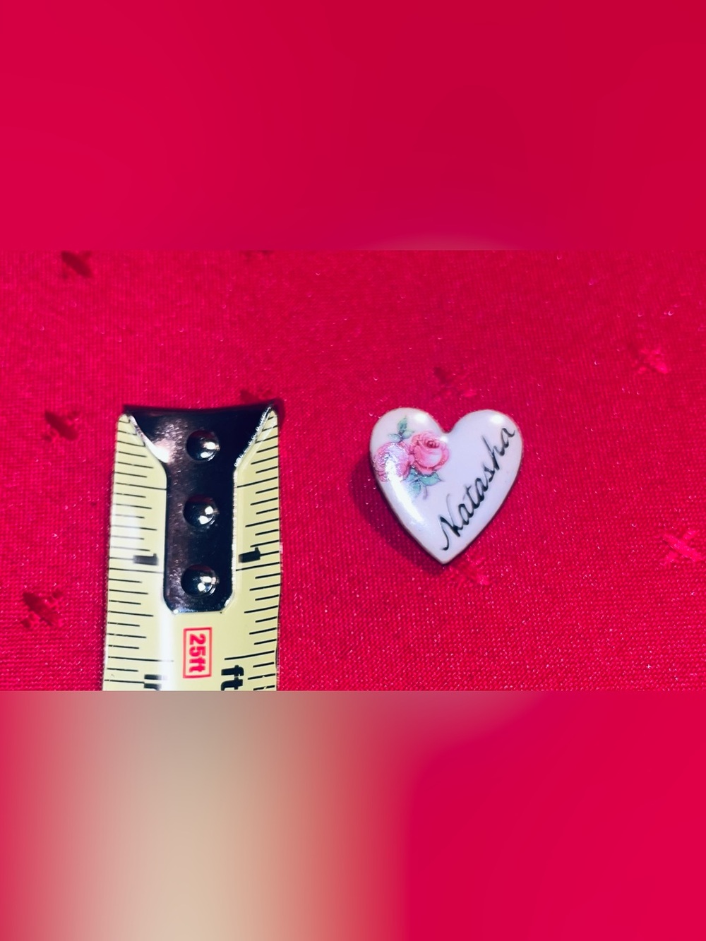 Personalized Pink Heart Name Brooch - Natasha